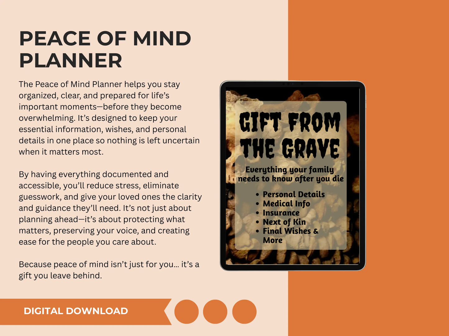 Gifts From The Grave Peace of Mind Planner