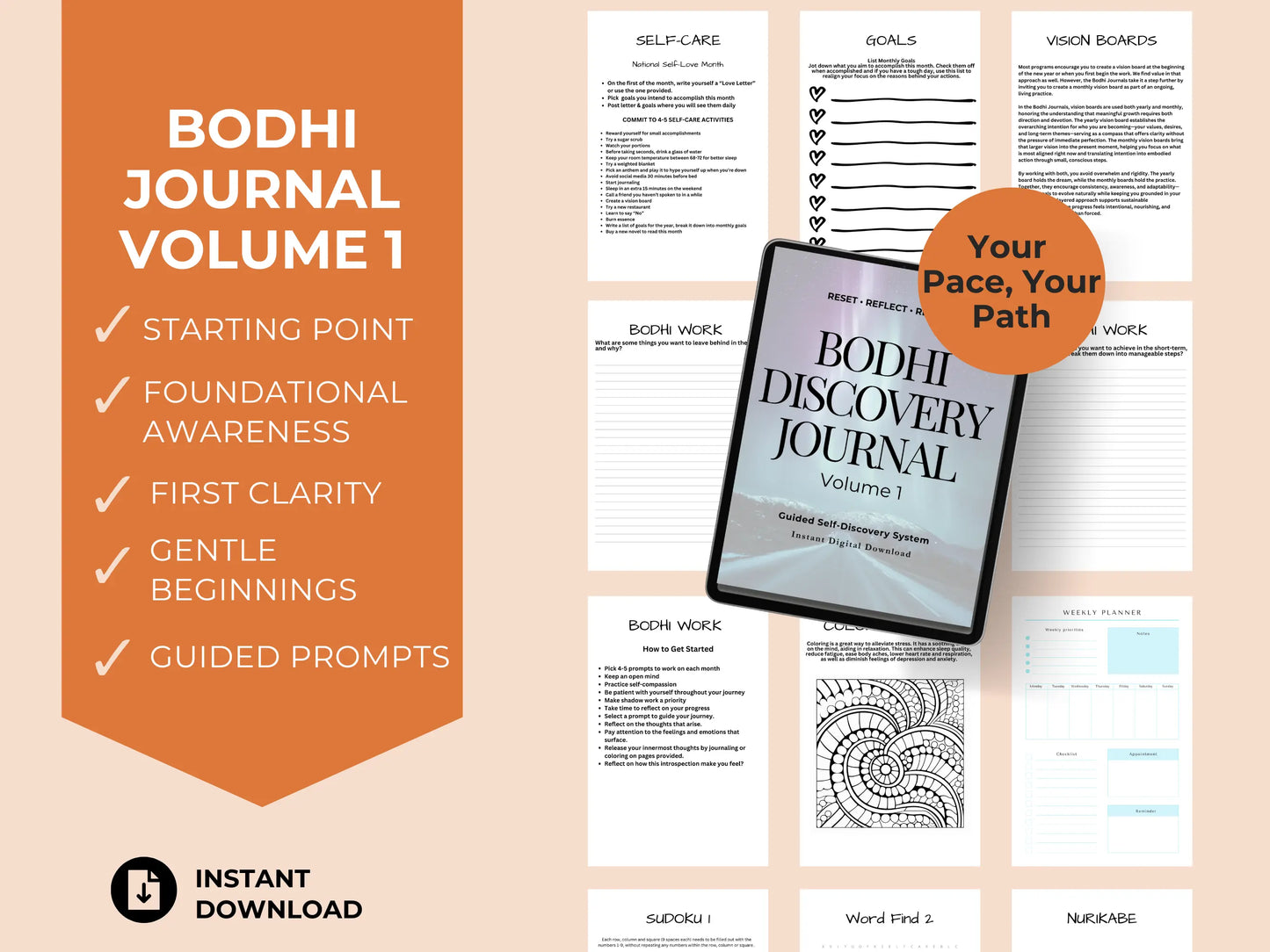 Bodhi Journal Volume 1 - Guided Self-Care Planner